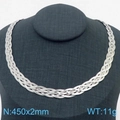 Collana a catena serpente intrecciata in acciaio inox argento, 450x2mm su modello - 45cm x 2mm / Collana Acciaio 2mm