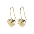 Elegant 3D heart-shaped earrings in polished gold finish shown on a white background - 925 Silver / Gold