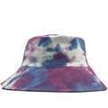 Cappello da pescatore tie-dye in cotone colorato, protezione solare e stile streetwear - Regolabile / Tie-Dye Lilla Indaco Bianco