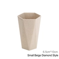 Bicchiere spazzolino beige geometrico esagonale con finitura opaca 6,5x10cm - Piccolo/Stile Diamante / Beige