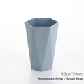 Piccolo bicchiere porta spazzolino blu con motivo a rombi e finitura opaca - Piccolo/Stile Diamante / Blu