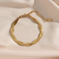 Sl039 Double-layered Cross Bracelet Gold