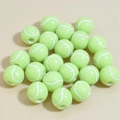 50pcs of 12mm mixed green acrylic tennis ball beads with holes for DIY jewelry making - 12mm Tennis Green Background White Line