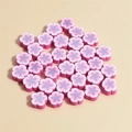 Mix of 10mm pink and purple flower-shaped polymer clay beads for DIY jewelry making - Rose Red