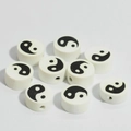 10mm black and white Tai Chi Yin Yang clay beads for DIY bracelets and crafts - White Tai Chi