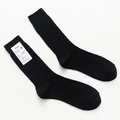 Classic black ribbed cotton crew socks for men with high elasticity and vintage style - One Size / Black