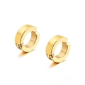 Polierte, minimalistische vergoldete Clip-Ohrringe mit glattem Klapp-Design - Gold