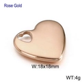 Herzanhänger aus Edelstahl in Roségold 18x18mm für DIY-Schmuckherstellung - 18*18mm / Roségold