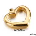 Ciondolo a cuore cavo in acciaio inossidabile dorato, misura 21x21mm e peso 4g - 21x21mm / Oro (KLJ2667-Z)