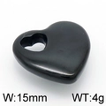 Polierter 15mm schwarzer Herzanhänger aus Edelstahl, Gewicht ca. 4 Gramm - 15*15mm / Schwarz