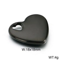 Polierter 18x18mm Herz-Anhänger aus Edelstahl in glänzendem Gunmetal-Schwarz - 18*18mm / Schwarz