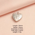 Silver hammered heart pendant in titanium steel with detailed size and weight specs - Hammered Texture Heart (Striped Heart)