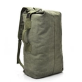 Army green large capacity canvas travel backpack with side handle and adjustable straps - Army Green Small