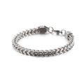Pulsera para hombre de cadena franco en acero inoxidable plateado con cierre cuadrado - 6mmx21cm / Color Acero