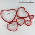 Juego de 6 cortadores de galletas corazón rojo para repostería, tamaños de 3cm a 11cm - Juego de 6 piezas en forma de corazón / Rojo