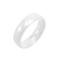 Macro shot of minimalist white ceramic ring with polished curved surface and smooth inner band - White
