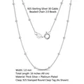 Polished 925 sterling silver curb chain 1.0mm width and 16 inch length for DIY - Curb Bead Chain / 2mm/40cm