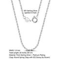 925 sterling silver 1.0mm cable chain necklace with S925 Italy stamp in platinum finish - Shimmer O-Chain / 1mm/50cm