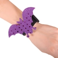Purple sequined bat snap bracelet for Halloween party costume and spooky celebration - Purple Bat
