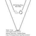 925 sterling silver 1.0mm box chain necklace with spring clasp and S925 engraving - Box Chain / 1mm/55cm