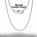 Collana a catena serpente tonda in argento sterling S925 lunghezza 45cm larghezza 1,0mm. - Catena a Serpente Tonda (1mm) / Argento 925 / 45CM (Solo Catena) / Argento