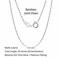 925 sterling silver 0.6mm bamboo chain 18 inch necklace with S925 Italy hallmark - Bamboo Link Chain / 0.6mm/45cm