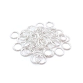 Macro shot of silver metal open jump rings for DIY jewelry making accessories - Single Ring-4x0.7mm / Bright Silver