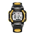 Waterproof digital sports watch for students featuring a black case with yellow accents - Small / Yellow