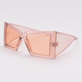 Lunettes de soleil papillon rose transparentes avec verres orange clair - Monture Champagne Verres Champagne