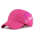 Rose pink quick-dry sports baseball cap with mesh side panels and Russia rubber tag - Rose Red
