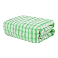 Strofinaccio in cotone a quadretti verdi e bianchi piegato con trama assorbente su sfondo bianco - 30x30cm / Verde
