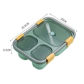Portapranzo in plastica verde a scomparti, dimensioni 20,5x15x6,5cm, con cucchiaio - 850ml 3 Scomparti / Verde