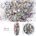 Chameleon nail art glitter flakes DJ-12 mixed hexagon sequins 3mm size for manicure - Iridescent Holographic Metallic Sequins(DJ-12)