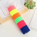 Set of colorful high elasticity nylon hair bands in pink, yellow, orange and blue - Small approx. 3cm / Multicolor Small 3cm Fluorescent Color