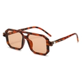 Gafas de sol retro de doble puente con montura de carey y lentes de color ámbar - Montura de Carey Lentes Champaña