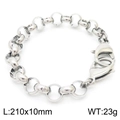 Roestvrijstalen schakelarmband voor heren met dubbel gespontwerp en karabijnsluiting - Ronde Schakelstijl (KB162556-Z) / 210x10mm