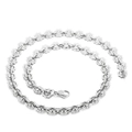 Unisex silver stainless steel gear link necklace with lobster clasp on white background - 45cm / Steel Color (KN228546-Z)
