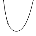 Cadena de cuerda negra para hombre de acero titanio 3x600mm con acabado metálico - Negro(KN228830-Z)
