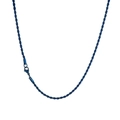 Collar de cadena de cuerda trenzada azul de acero de titanio con cierre de langosta - Azul(KN251316-Z)