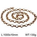 Collar minimalista de cadena O en acero inoxidable dorado 1000x10mm 130g fondo blanco - Cadena Pura 1 Metro 10mm / Dorado