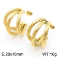 Detailansicht goldene gedrehte C-Ohrringe, zeigt Größe 20x16mm und Gewicht 10g - Gold