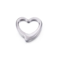 Colgante de corazón hueco de acero inoxidable pulido para accesorios de joyería artesanal - 24mm / Color Acero