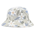 Cappello da pescatore grigio chiaro in misto cotone con motivi floreali arancioni - M (56-58cm) / Stile Floreale Grigio Chiaro (Chinese Style Reversible 01)
