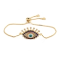 Bracciale regolabile a catena evil eye con zirconi multicolore in finitura dorata - Stile 2