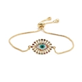 Bracciale a catena regolabile in oro con ciondolo occhio del male in zircone colorato - Modello 5