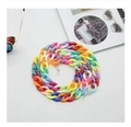 Colorful acrylic chain link eyewear strap with silicone loops and lobster clasps - Multicolor