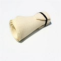 Detail of foldable straw sun hat with black elastic band for easy roll-up storage - Adult (55-60cm) / Milk White