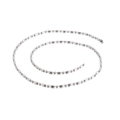 Glossy silver stainless steel bead chain with oval links in a spiral layout - Style E 500mm*2.4mm (KN107375-Z)