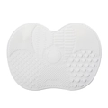 White silicone makeup brush cleaning mat with suction cups and varied textures - Small / White