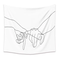 Arazzo da parete minimalista con disegno a tratteggio bianco e nero per decorazione casa - 73x95cm (Tessuto Spazzolato) / SM001-Promessa del Mignolo